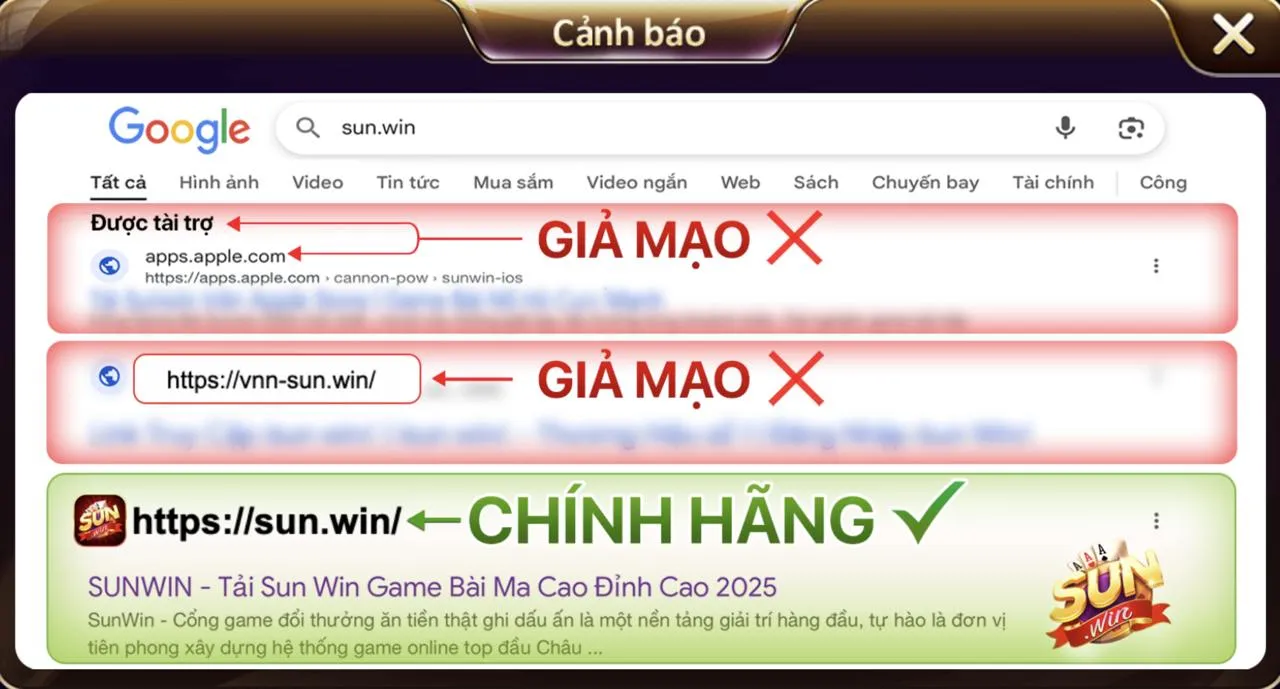 Kiểm tra Sunwin chính hãng